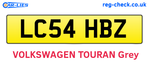 LC54HBZ are the vehicle registration plates.