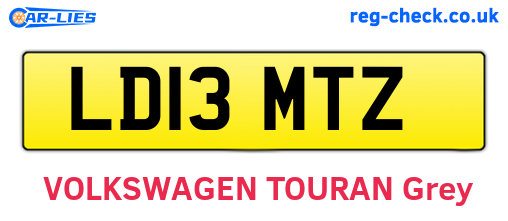 LD13MTZ are the vehicle registration plates.