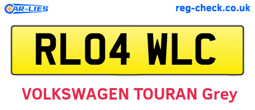 RL04WLC are the vehicle registration plates.