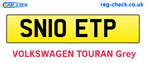 SN10ETP are the vehicle registration plates.