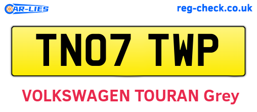 TN07TWP are the vehicle registration plates.