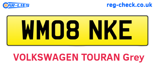 WM08NKE are the vehicle registration plates.