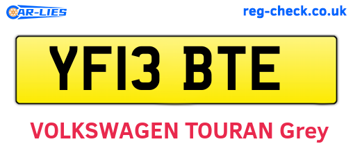 YF13BTE are the vehicle registration plates.