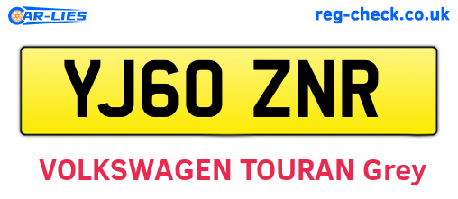 YJ60ZNR are the vehicle registration plates.