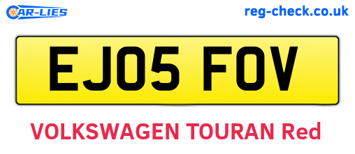 EJ05FOV are the vehicle registration plates.