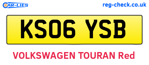 KS06YSB are the vehicle registration plates.