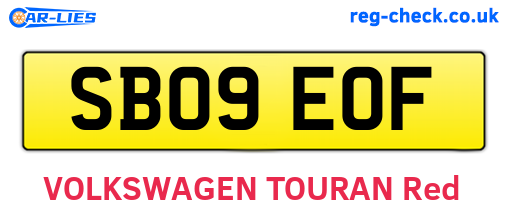 SB09EOF are the vehicle registration plates.