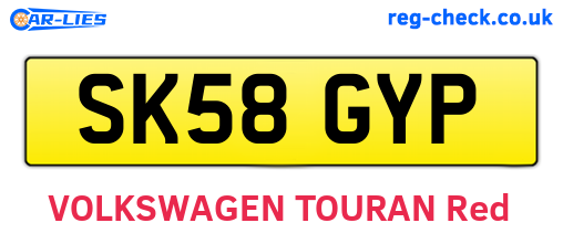 SK58GYP are the vehicle registration plates.