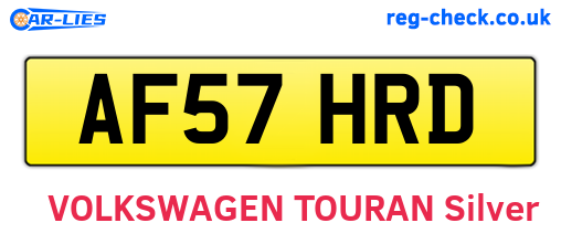 AF57HRD are the vehicle registration plates.