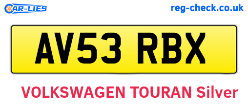 AV53RBX are the vehicle registration plates.