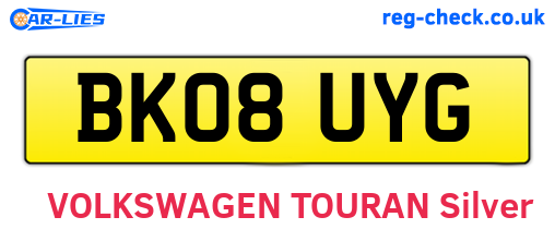 BK08UYG are the vehicle registration plates.