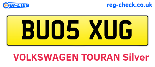 BU05XUG are the vehicle registration plates.
