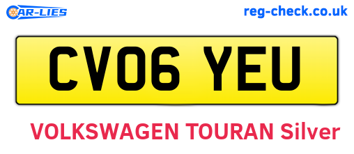CV06YEU are the vehicle registration plates.
