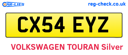 CX54EYZ are the vehicle registration plates.