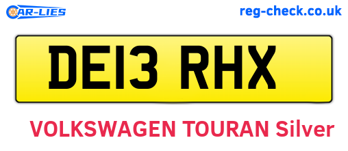 DE13RHX are the vehicle registration plates.