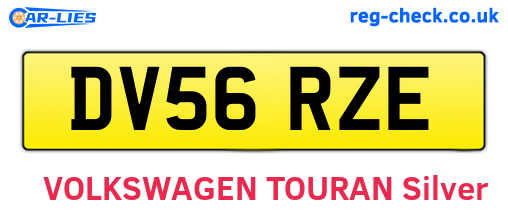 DV56RZE are the vehicle registration plates.