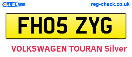 FH05ZYG are the vehicle registration plates.