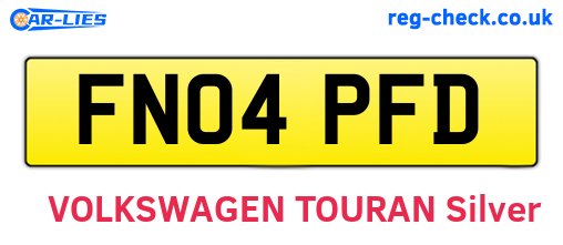 FN04PFD are the vehicle registration plates.