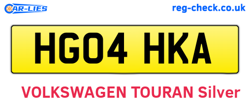 HG04HKA are the vehicle registration plates.
