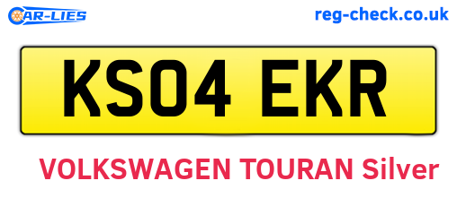KS04EKR are the vehicle registration plates.