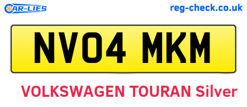 NV04MKM are the vehicle registration plates.