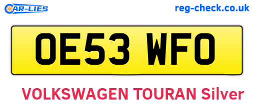 OE53WFO are the vehicle registration plates.
