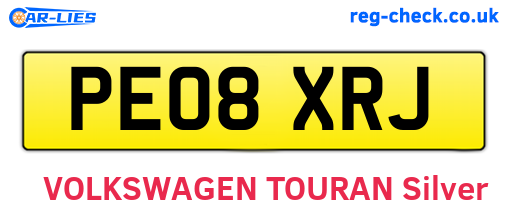 PE08XRJ are the vehicle registration plates.