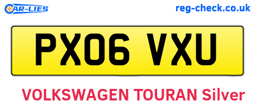 PX06VXU are the vehicle registration plates.