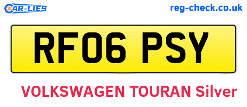 RF06PSY are the vehicle registration plates.