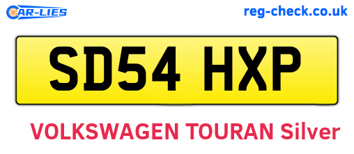 SD54HXP are the vehicle registration plates.
