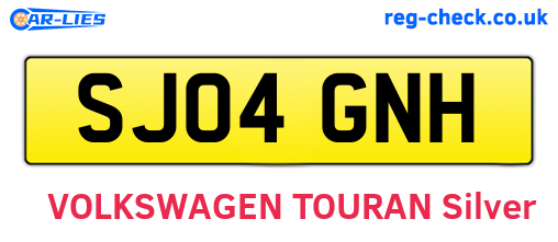 SJ04GNH are the vehicle registration plates.