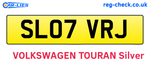 SL07VRJ are the vehicle registration plates.