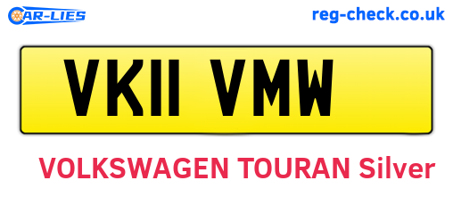 VK11VMW are the vehicle registration plates.