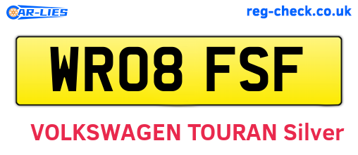 WR08FSF are the vehicle registration plates.
