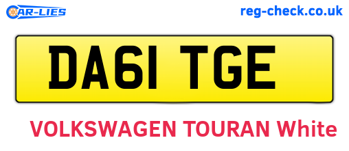 DA61TGE are the vehicle registration plates.
