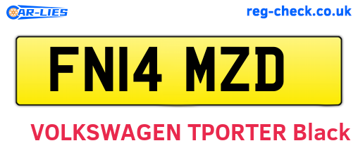 FN14MZD are the vehicle registration plates.