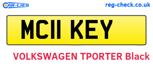 MC11KEY are the vehicle registration plates.