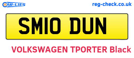 SM10DUN are the vehicle registration plates.