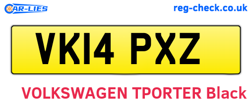 VK14PXZ are the vehicle registration plates.