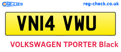 VN14VWU are the vehicle registration plates.