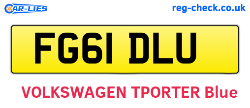 FG61DLU are the vehicle registration plates.
