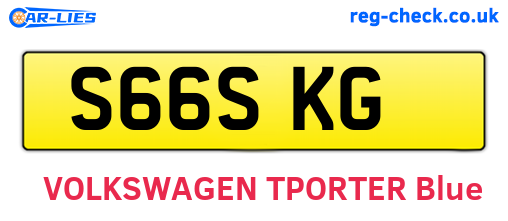 S66SKG are the vehicle registration plates.