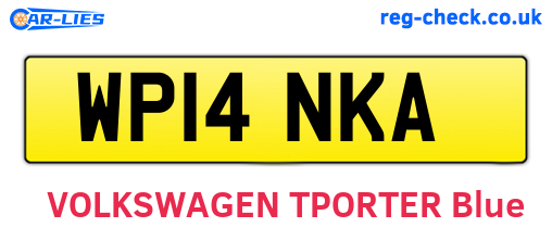 WP14NKA are the vehicle registration plates.