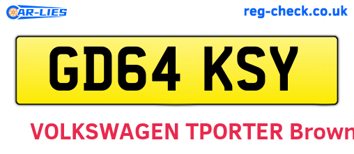 GD64KSY are the vehicle registration plates.
