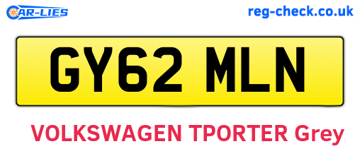 GY62MLN are the vehicle registration plates.