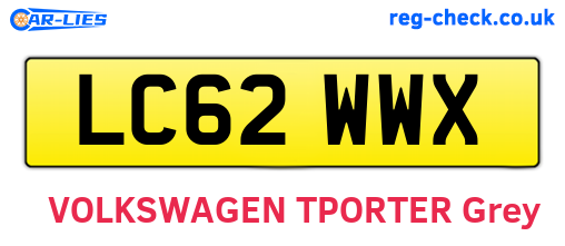 LC62WWX are the vehicle registration plates.