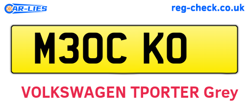 M30CKO are the vehicle registration plates.