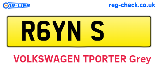 R6YNS are the vehicle registration plates.
