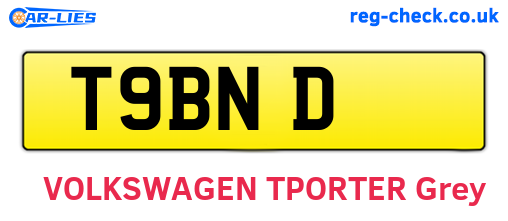 T9BND are the vehicle registration plates.