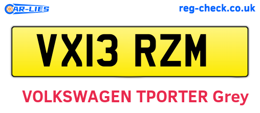 VX13RZM are the vehicle registration plates.